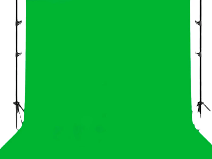 Green screens 3x2m with 3 x hoop clips