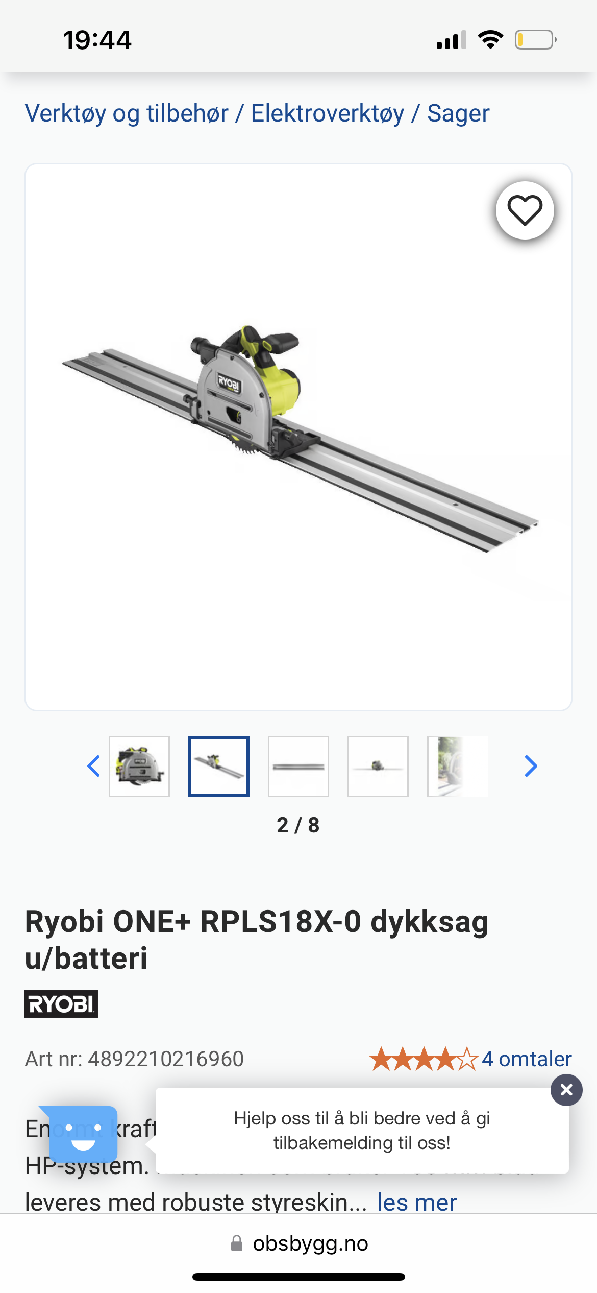 Helt ny dykksag med skinne 