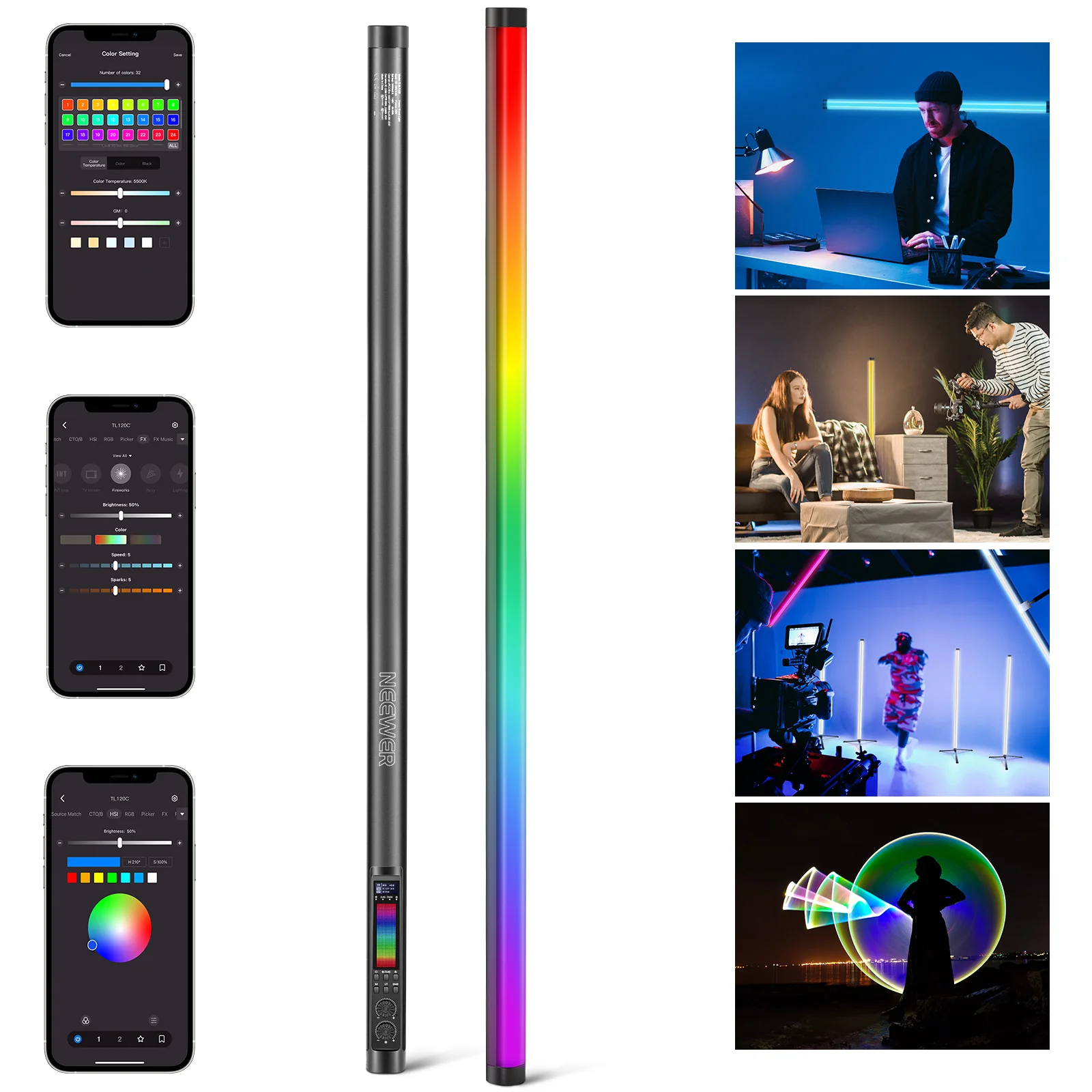 Neewer tl120c rgb tube light