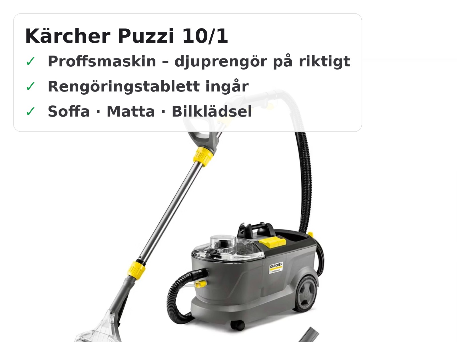 Kärcher puzzi 10/1 mattvätt / textiltvätt – proffsmaskin för soffa, matta och