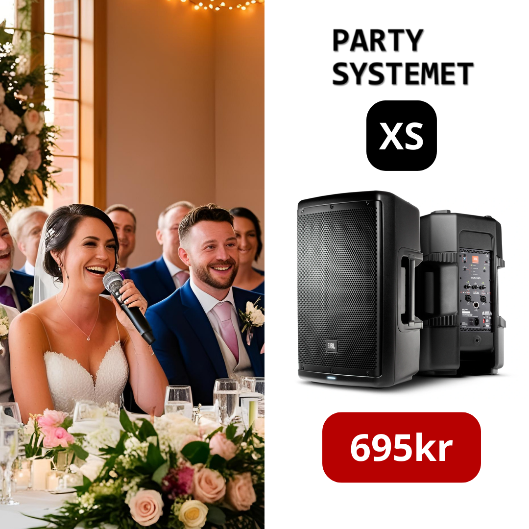 Partysystemet xs - ljudanläggning för tal och bakgrundsmusik