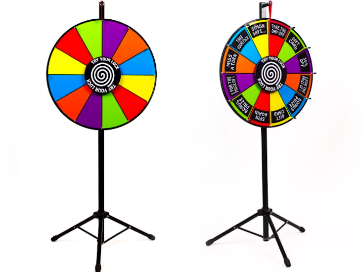 Lyckohjul / fortune wheel 60 cm (whiteboard-yta så du kan skriva i egna vinster)