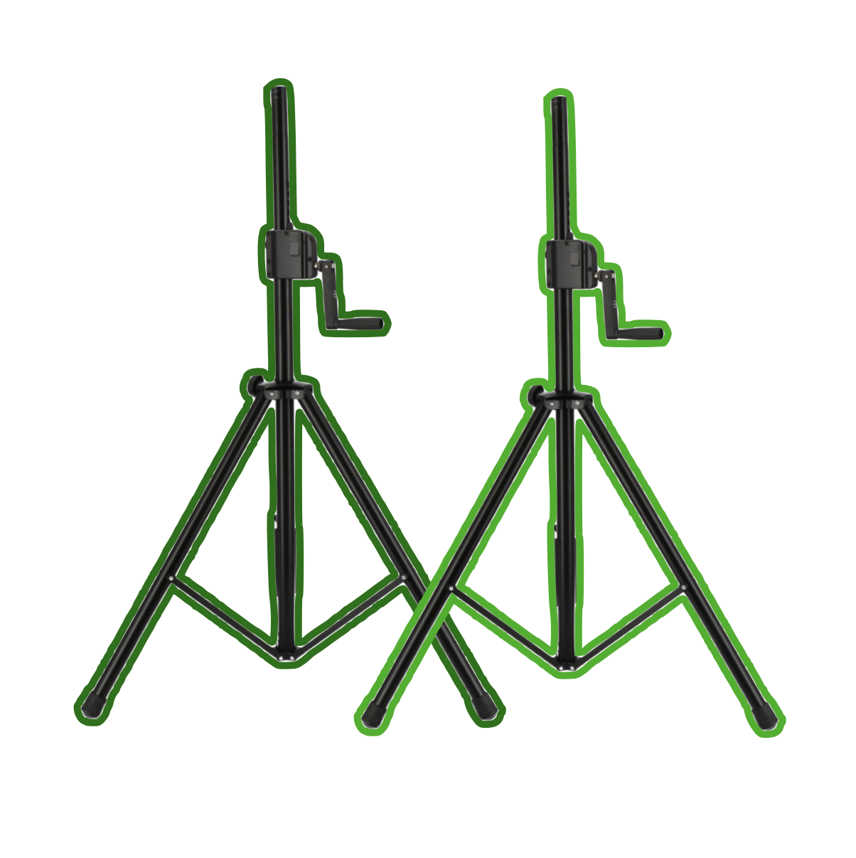 2x heavy duty speaker stand with crank