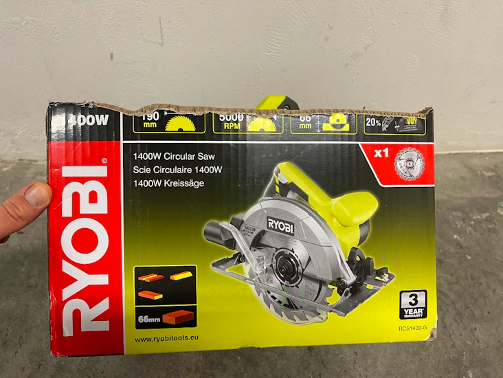 Ryobi cirkelsåg 1400w - 66mm sågdjup