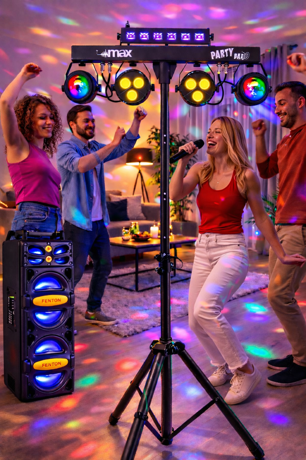 🎉🔊 juhlapaketti vuokralle – valot + 800w kaiutin + mikrofoni! 🔊🎉