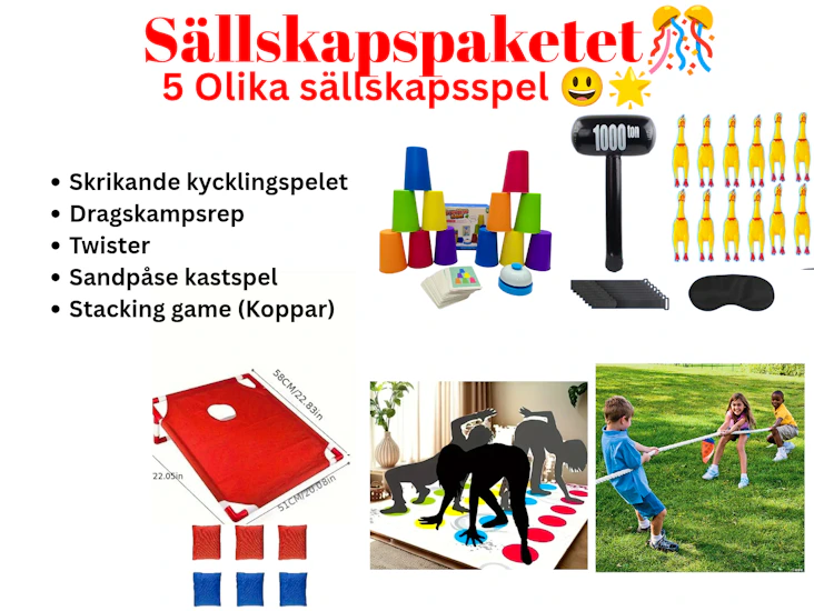 Lek- & spelpaket för fest, teambuilding eller barnkalas!