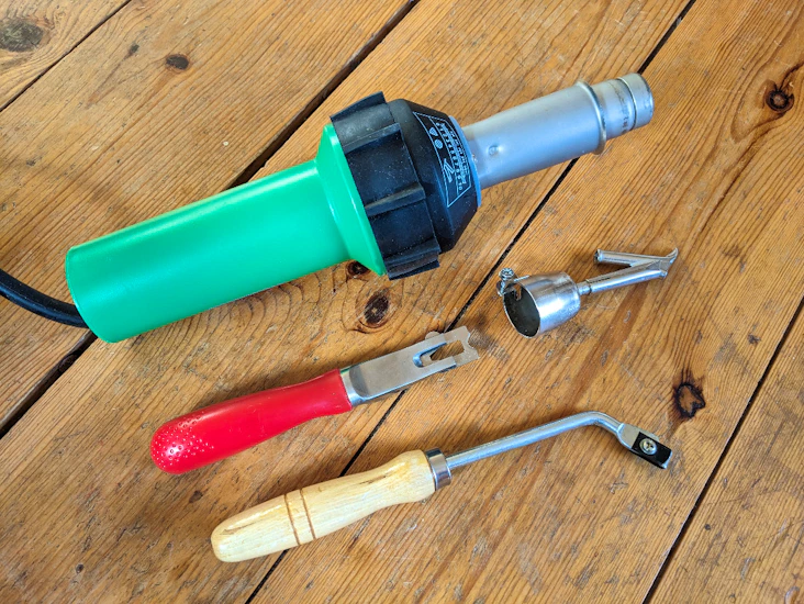 Svets för plastmatta, golv, våtrum - varmluft