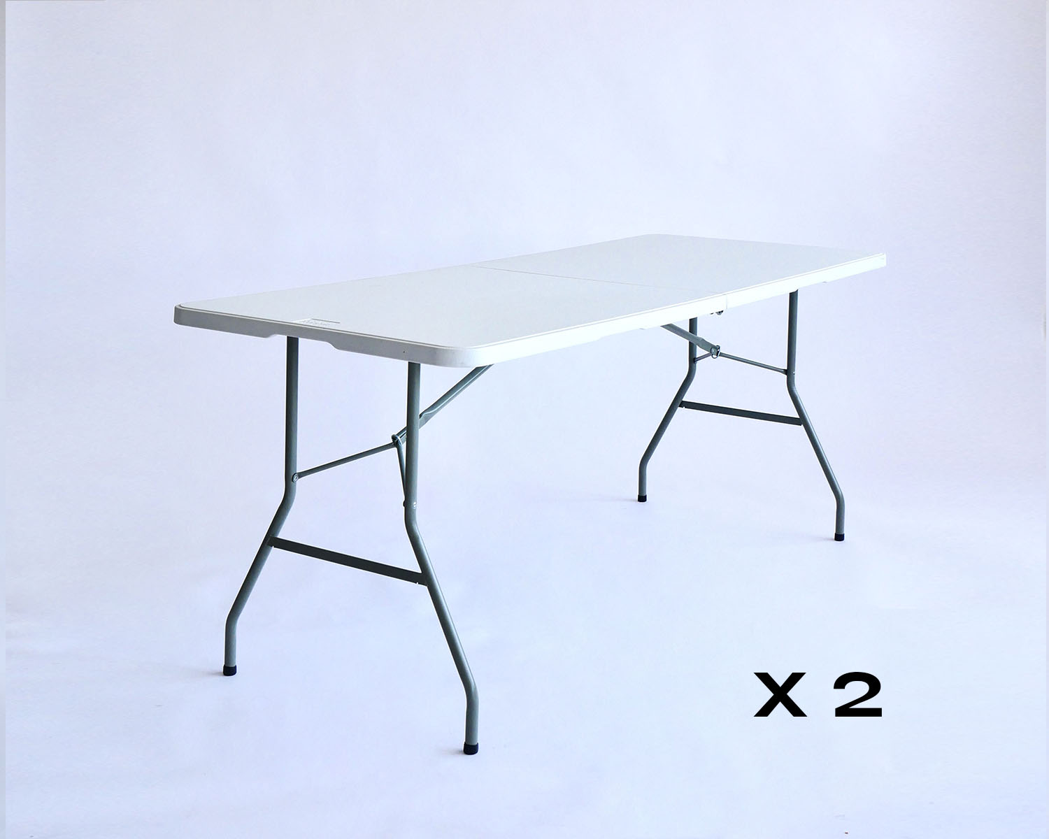 2 x 6ft foldable trestle table - white
