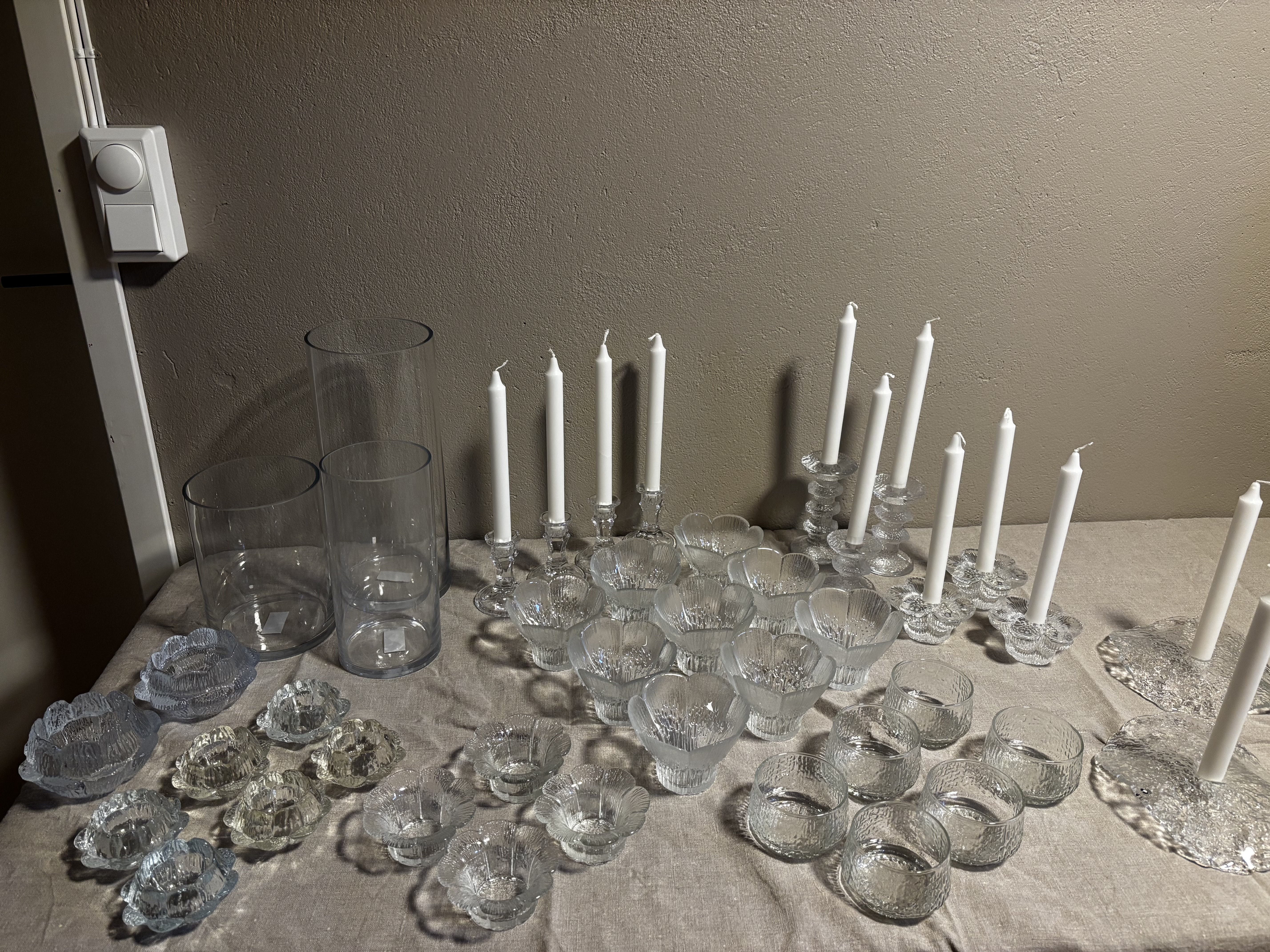 Lysestaker i glass, «krystall»