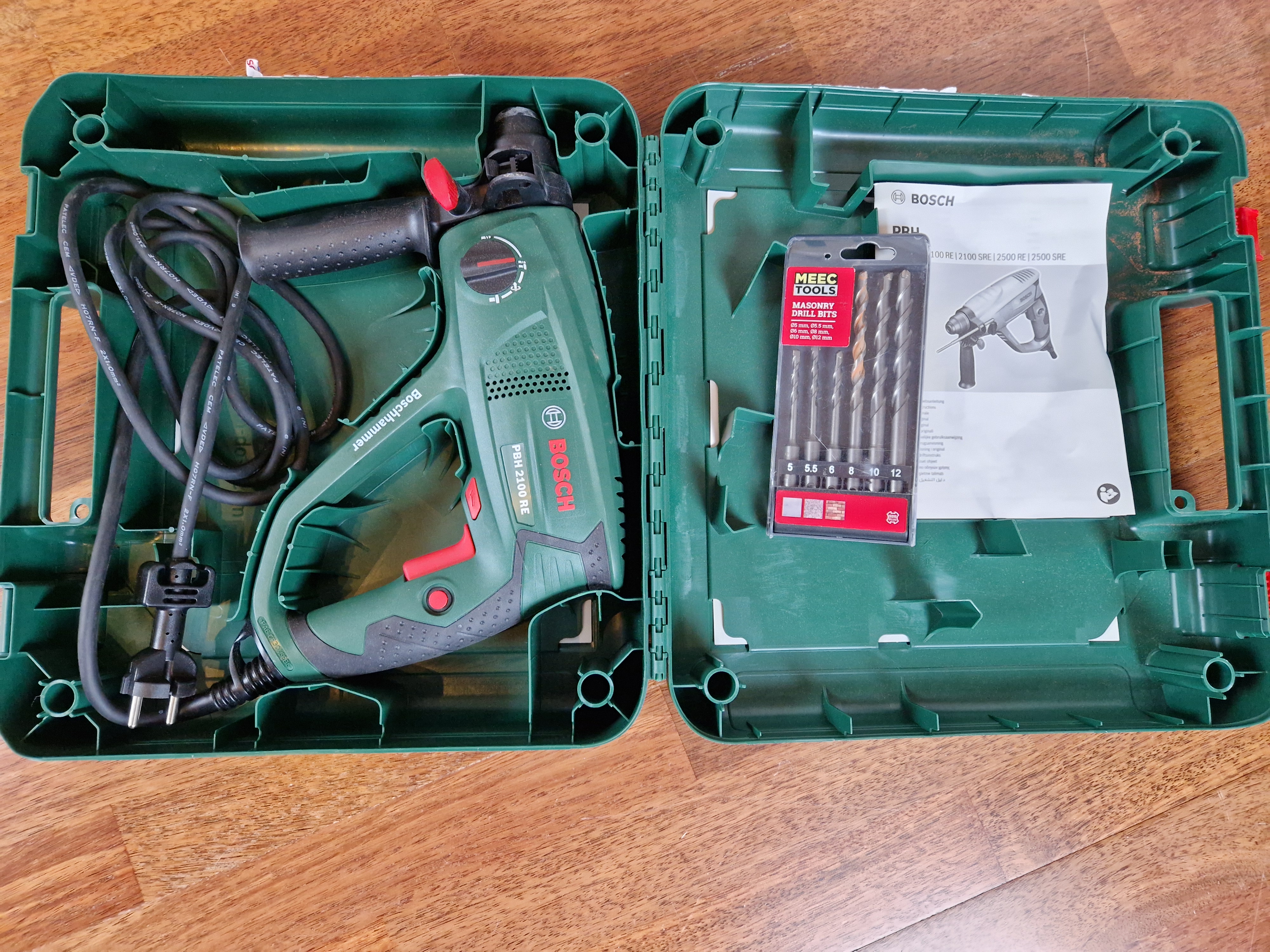 Bosch pbh 2100 re borhammer/slagdrill/meisel