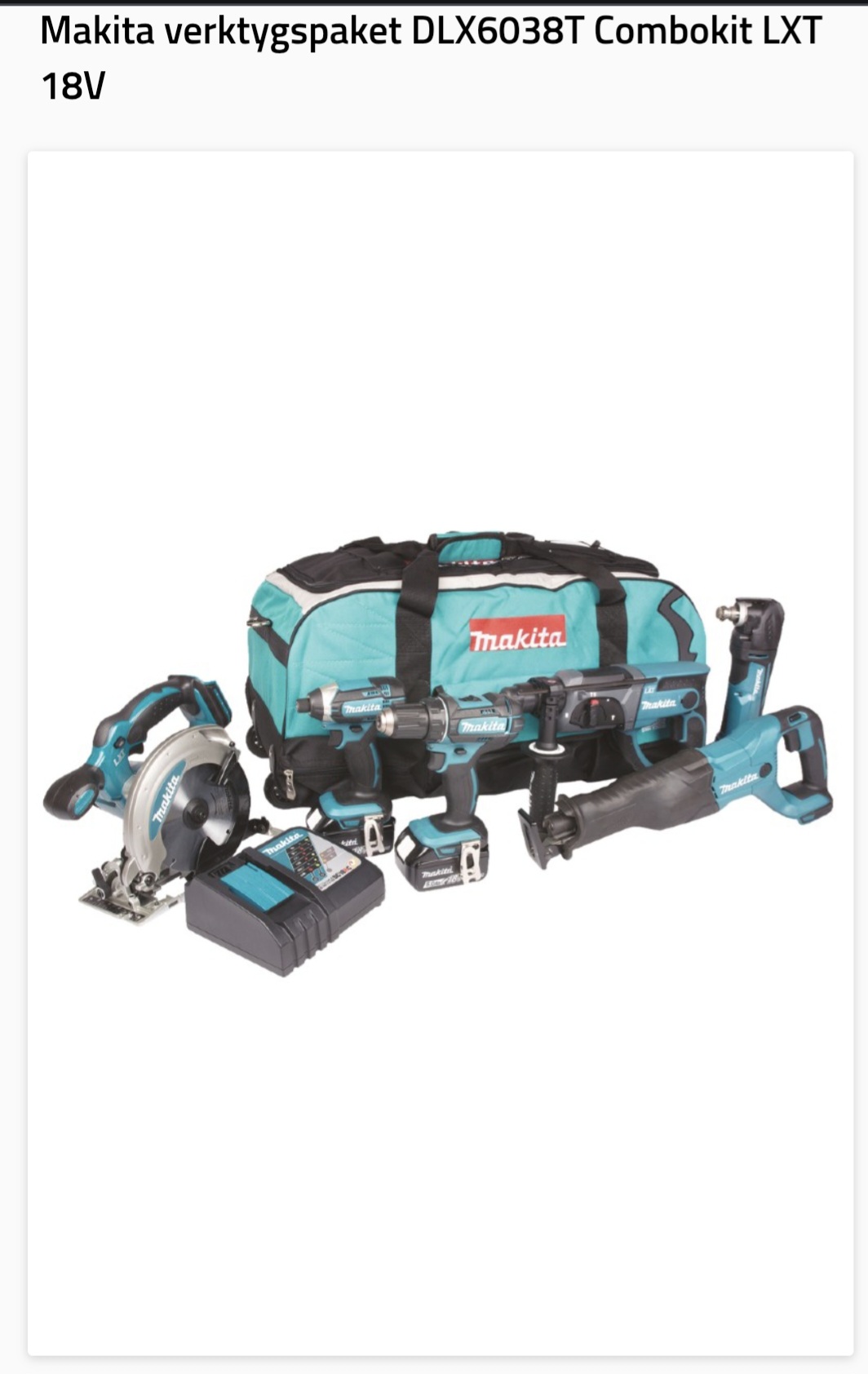 Makita verktygspaket dlx6038t combokit lxt 18v