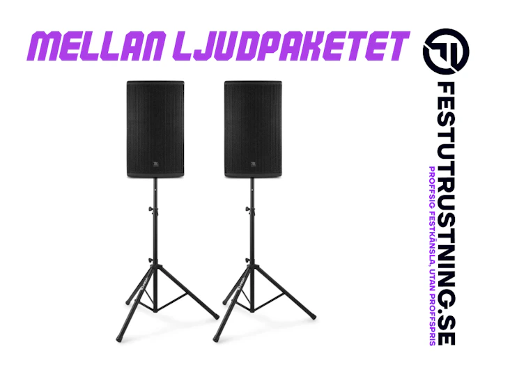 2x 15” aktiva högtalare med stativ