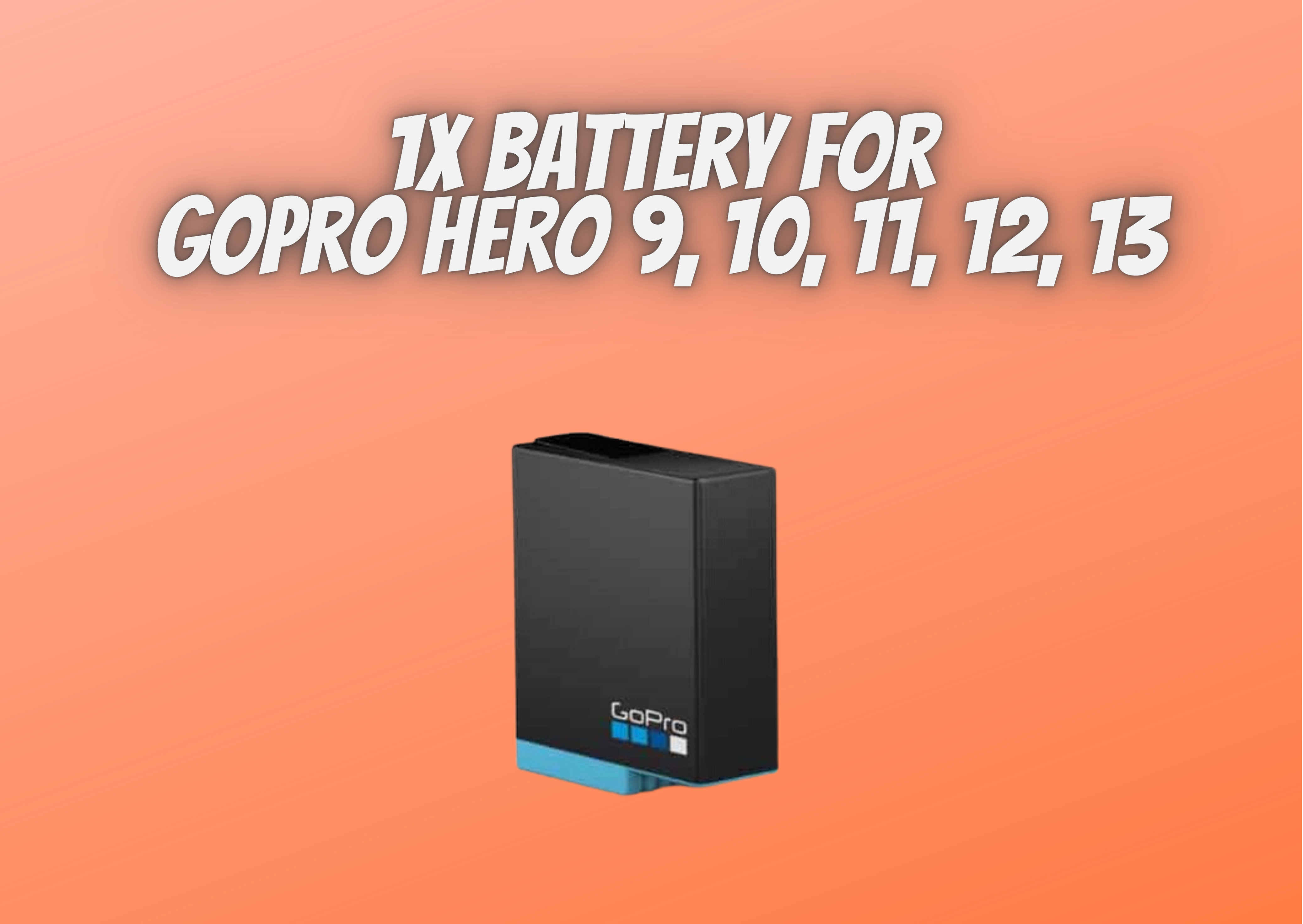 1x gopro battery for gopro hero 9, 10, 11, 12, 13