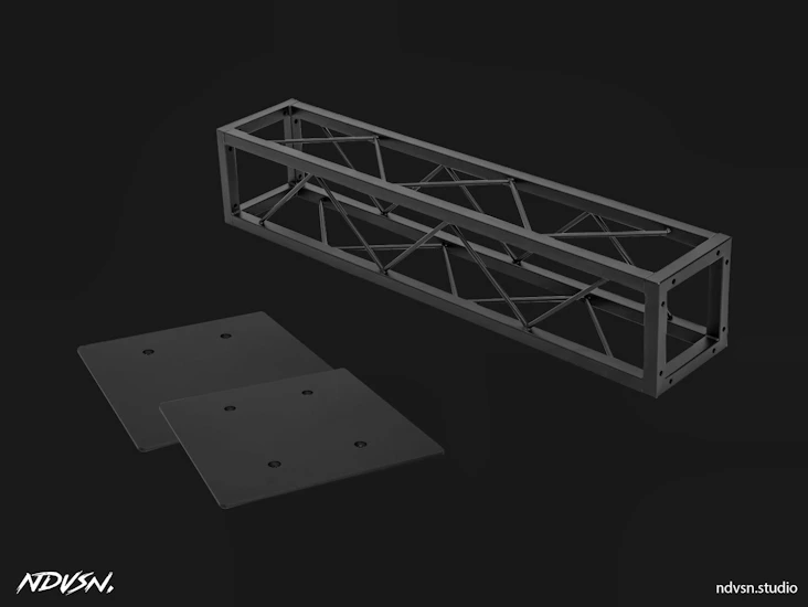 Deco-truss in different length 1m/0.5m with quad base