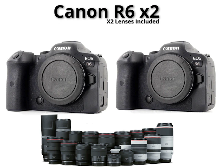 Canon r6 x2 + x2 lense included