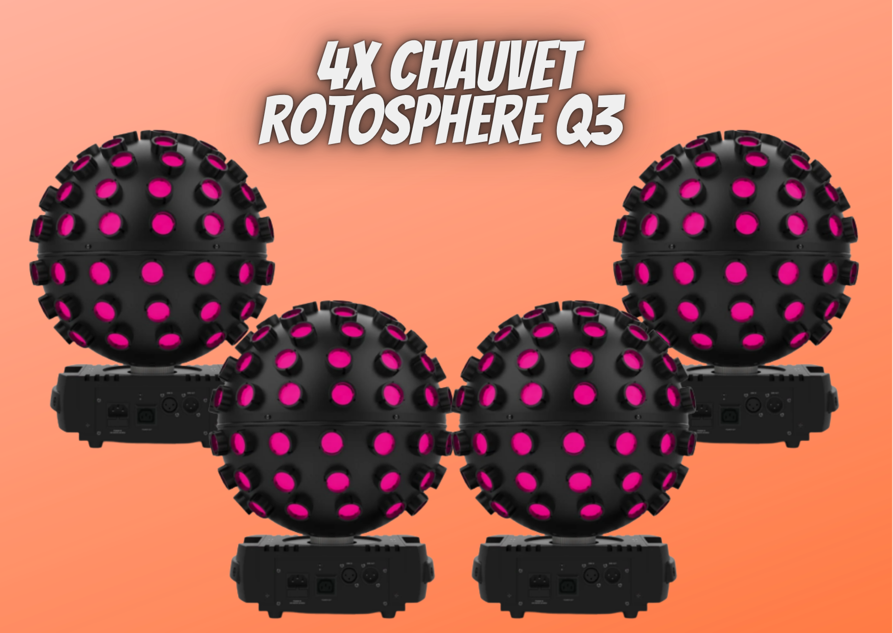 4x chauvet rotosphere q3 mirrorball effect led disco lights