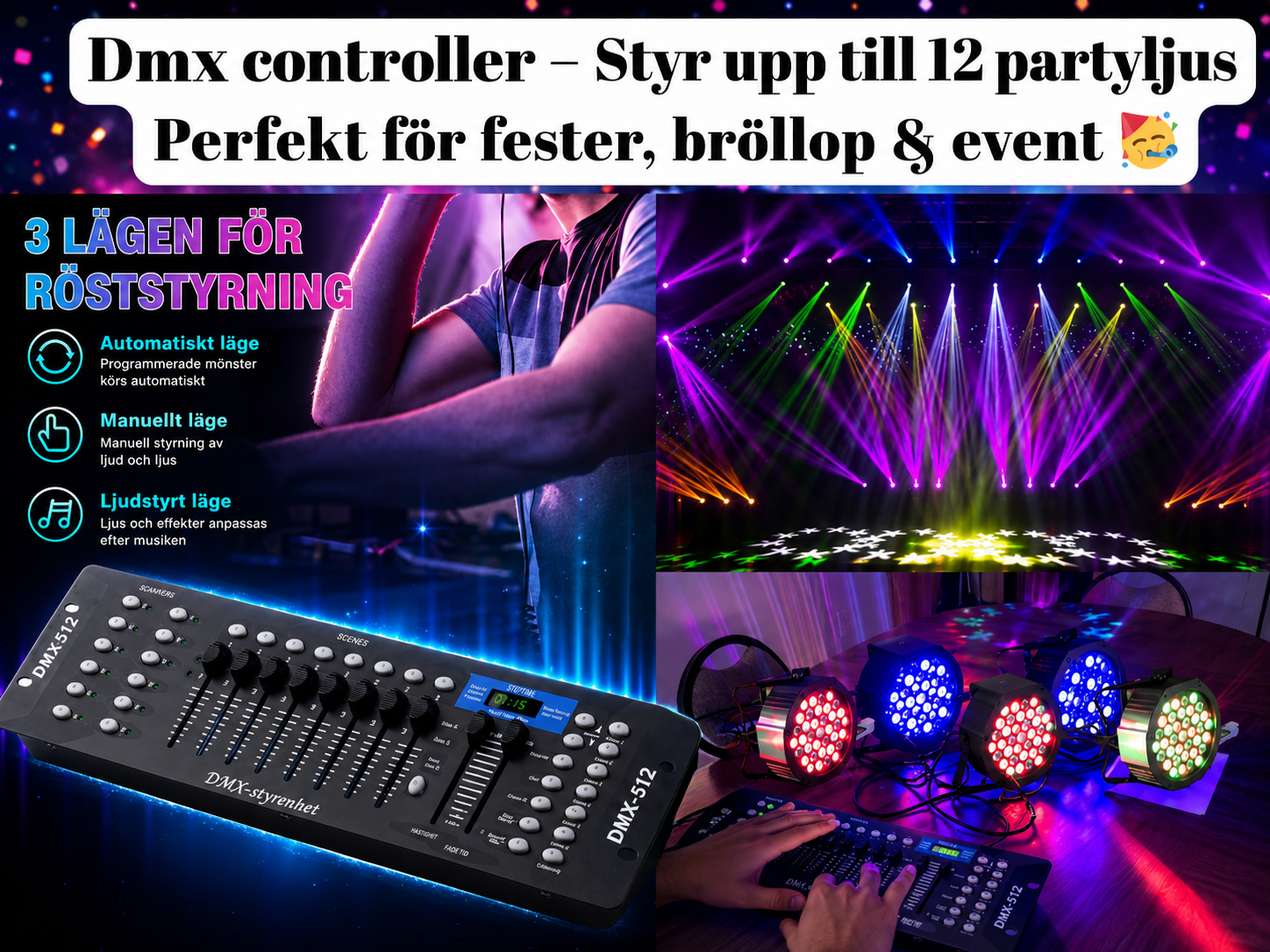 🎛️✨ dmx 192 ljusstyrning – professionell kontroll för scen, dj & event
