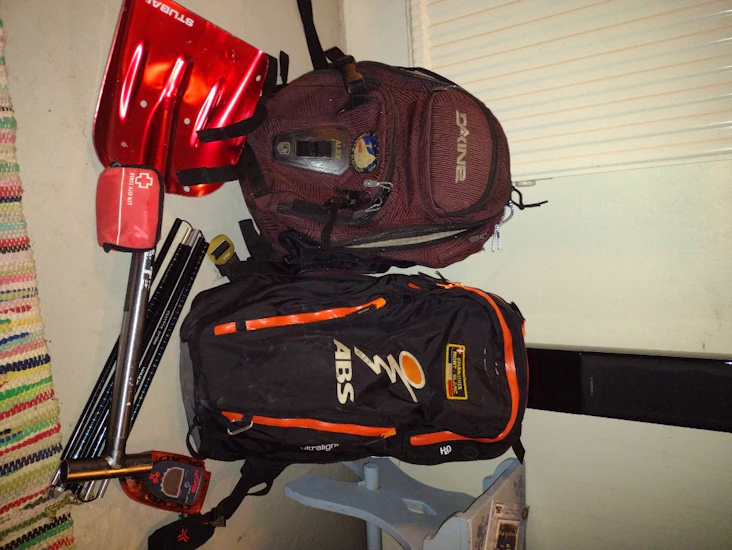 Lavinutrustning, med eller utan abs ryggsäck