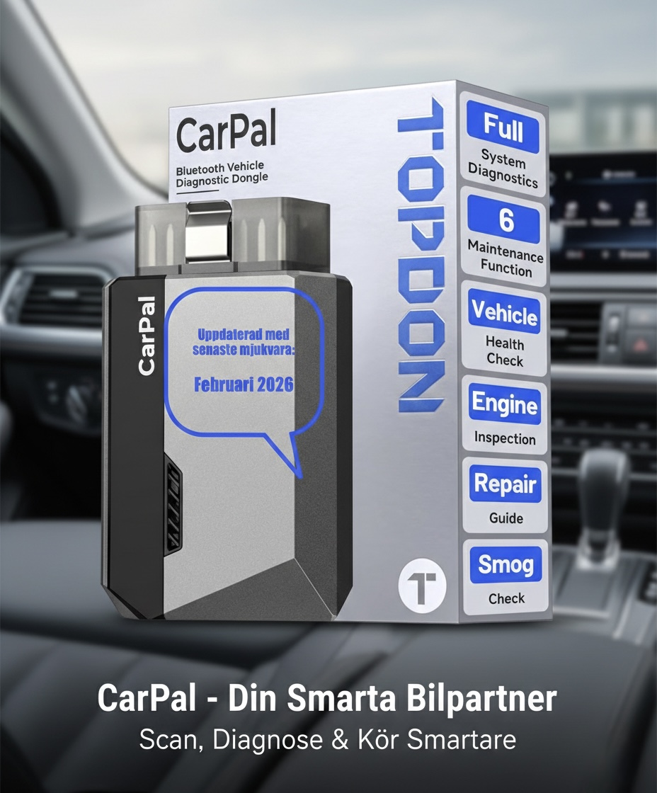Topdon carpal obd2 kodläsare bluetooth, alla system obd2-skanner för ios och android, fordonshälsovård, 6 underhållstjänster, smog-check, reparationsguide