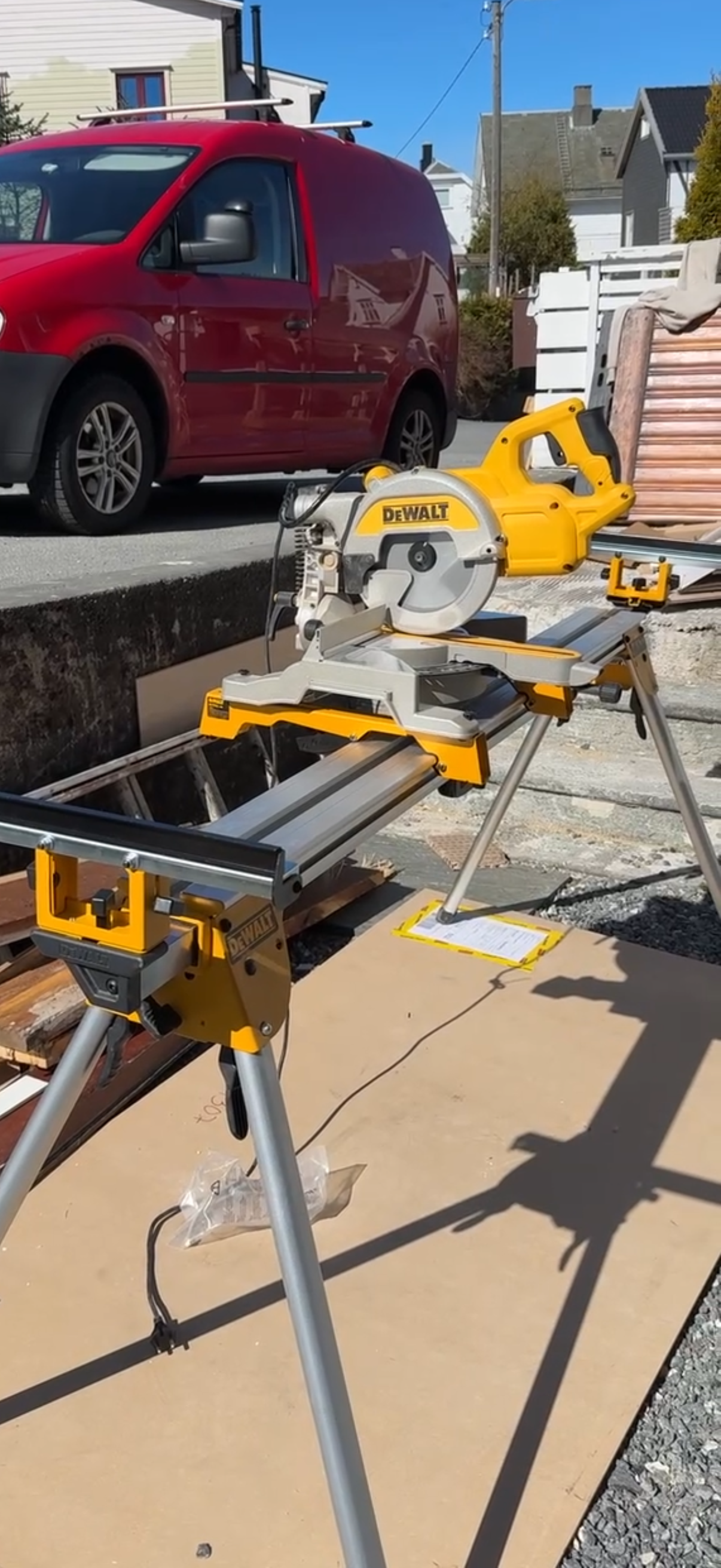 Dewalt kapp-& gjærsag med stativ