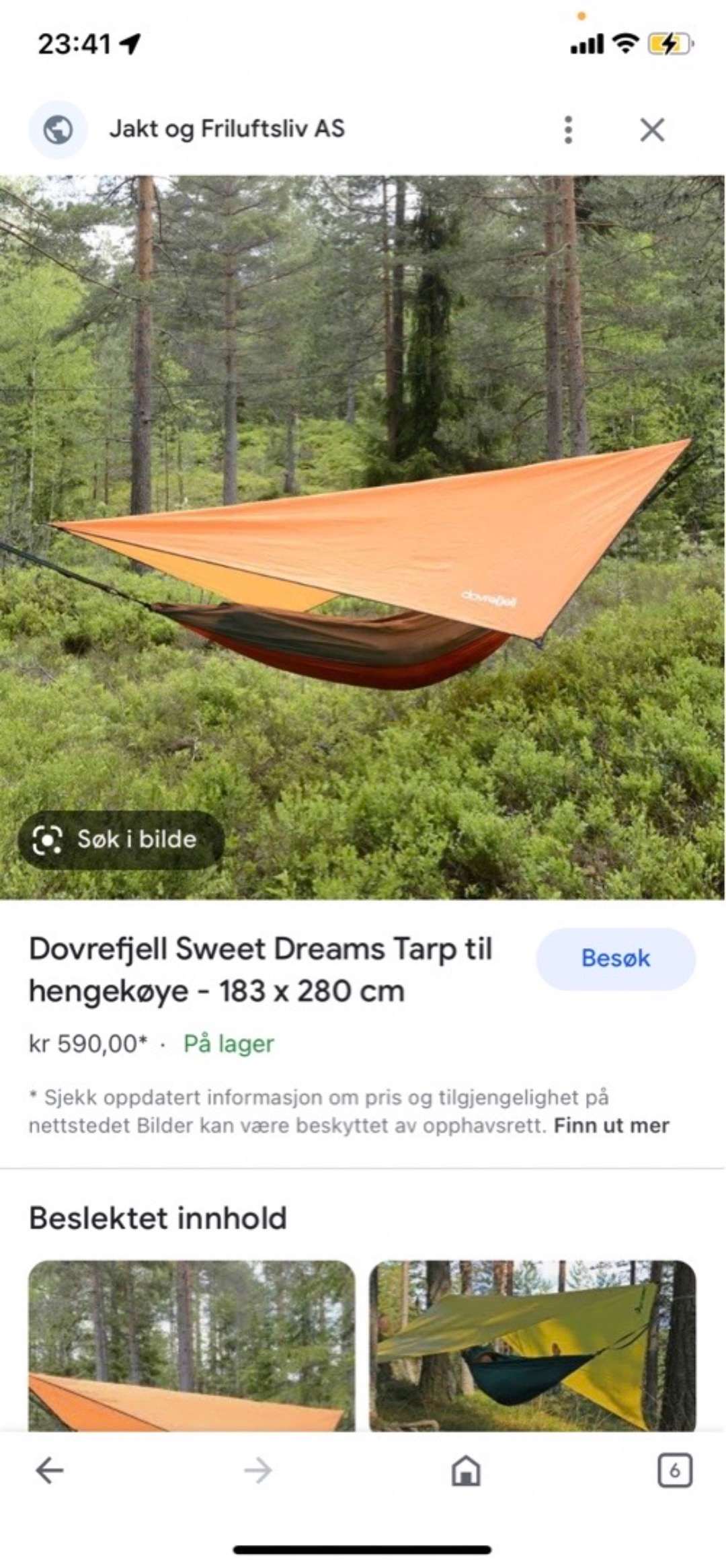 Hengekøye og tarp