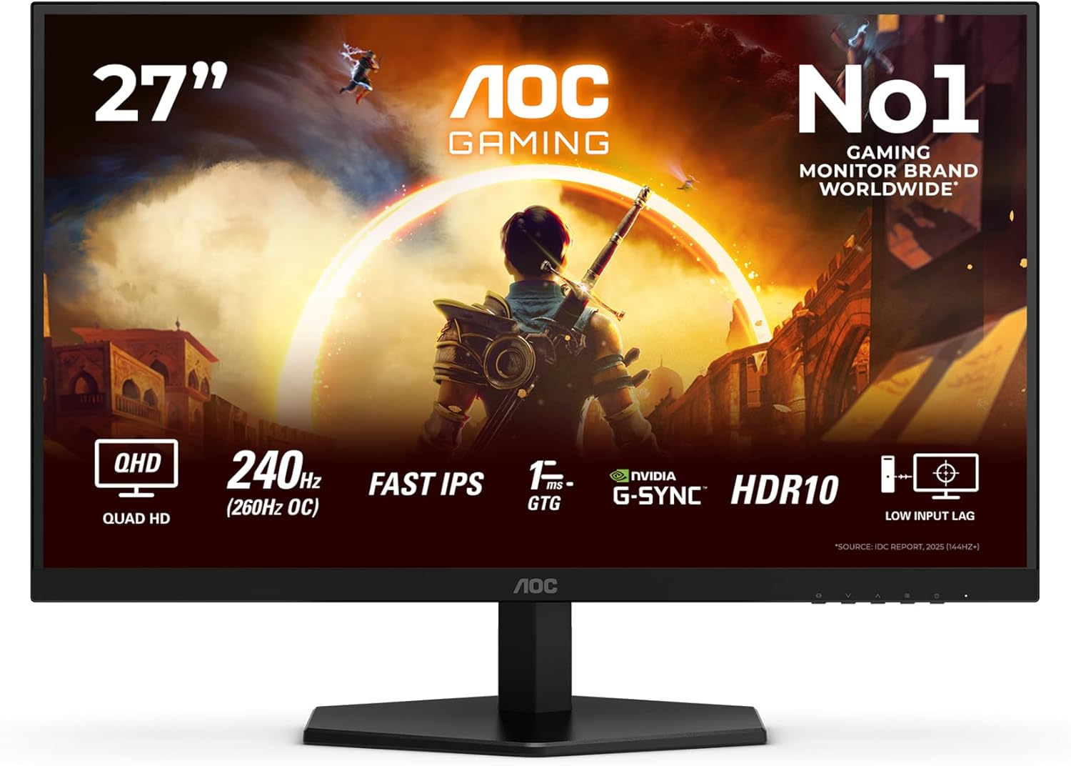  aoc 27" esports qhd gaming monitor 2k 260hz q27g42ze