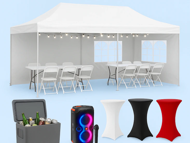 Komplett festpaket– tält, möbler & jbl-högtalare