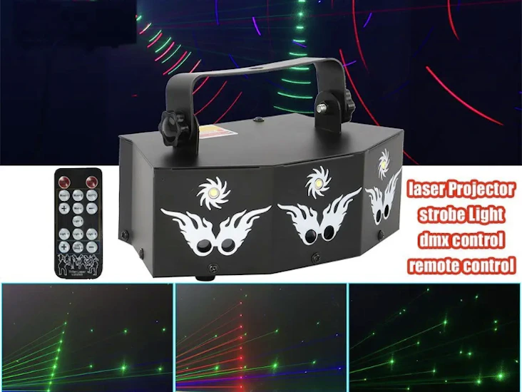 📍central london - laser lights - 9 eye led - strobes and remote controller