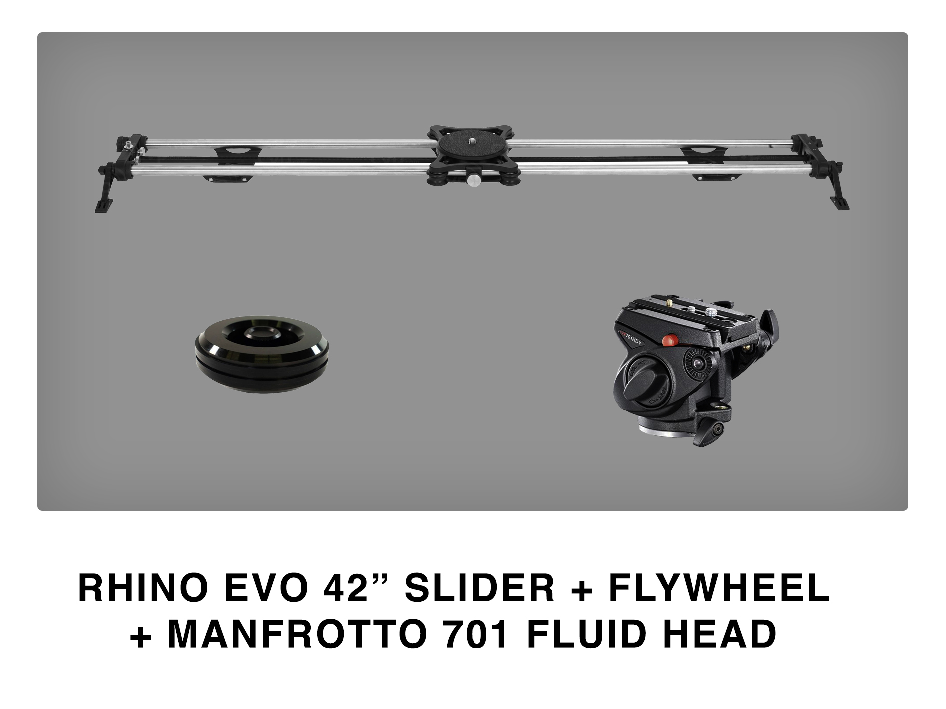 Rhino evo 42 inch slider + flywheel + manfrotto 701 head