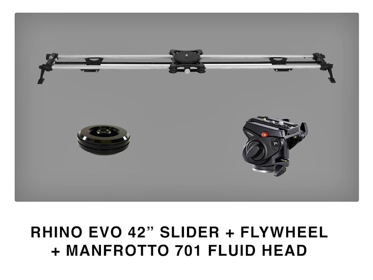 Rhino evo 42 inch slider + flywheel + manfrotto 701 head