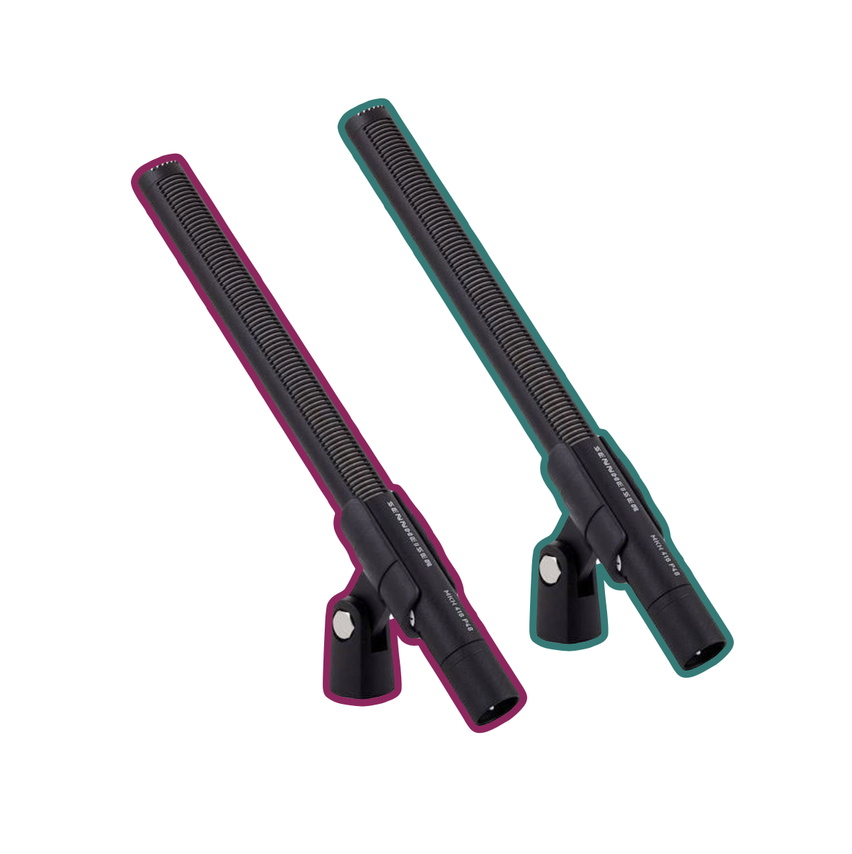 2x sennheiser mkh 416 p48 shotgun microphone