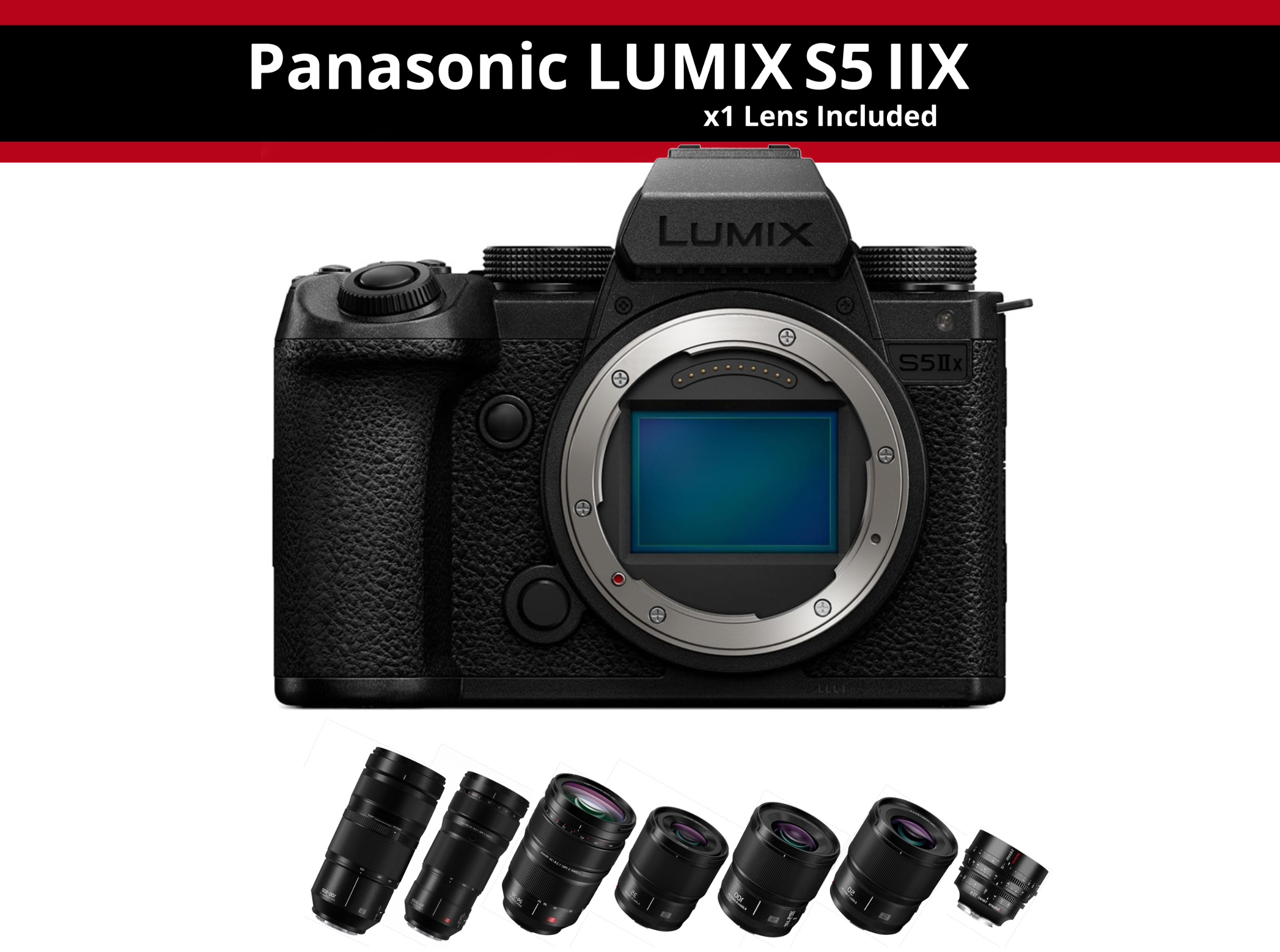 Panasonic lumix s5 ii x + one panasonic lens