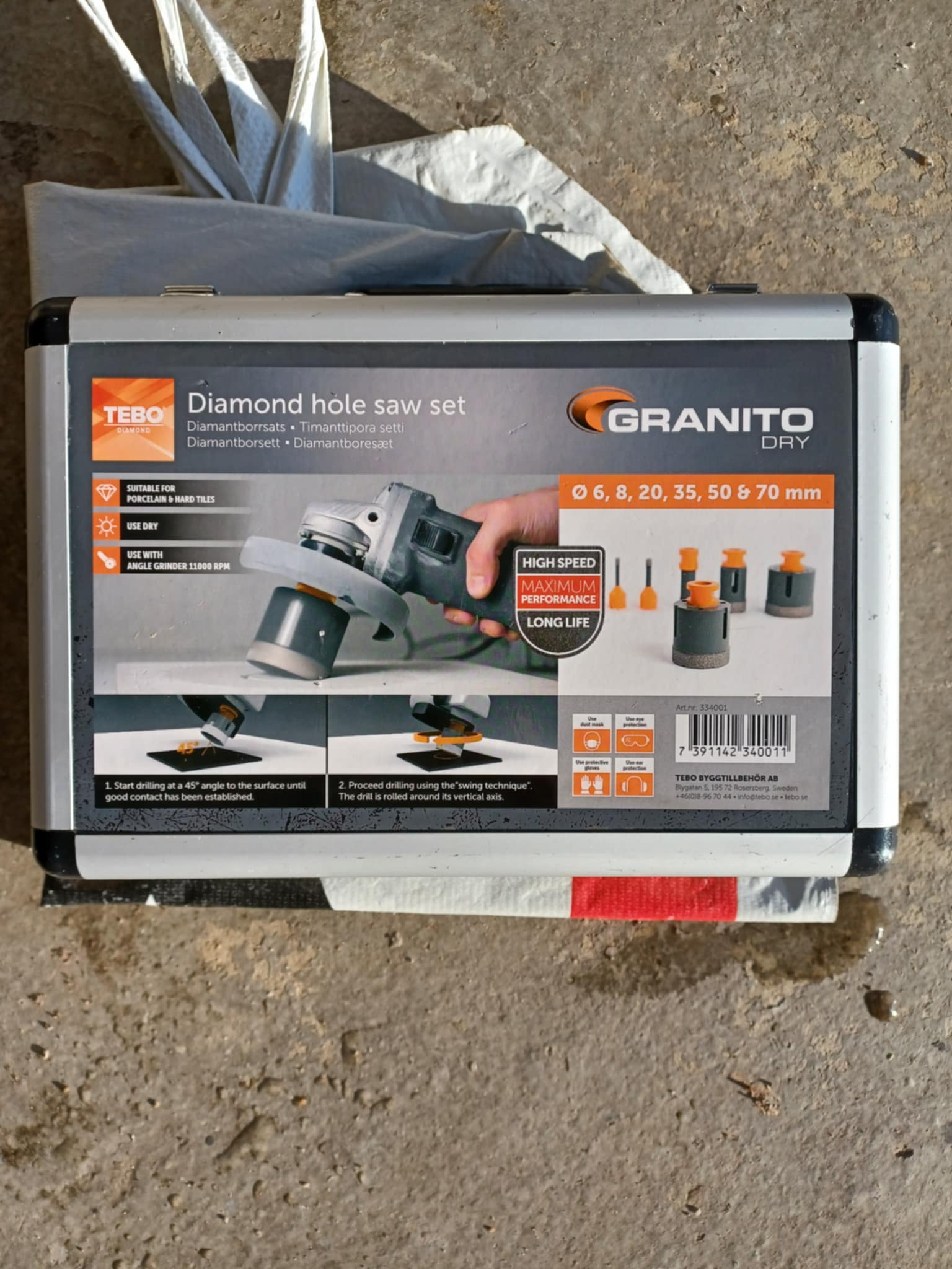 Diamanthålsågssats för klinker & granitkeramik – torrborrning (m14)