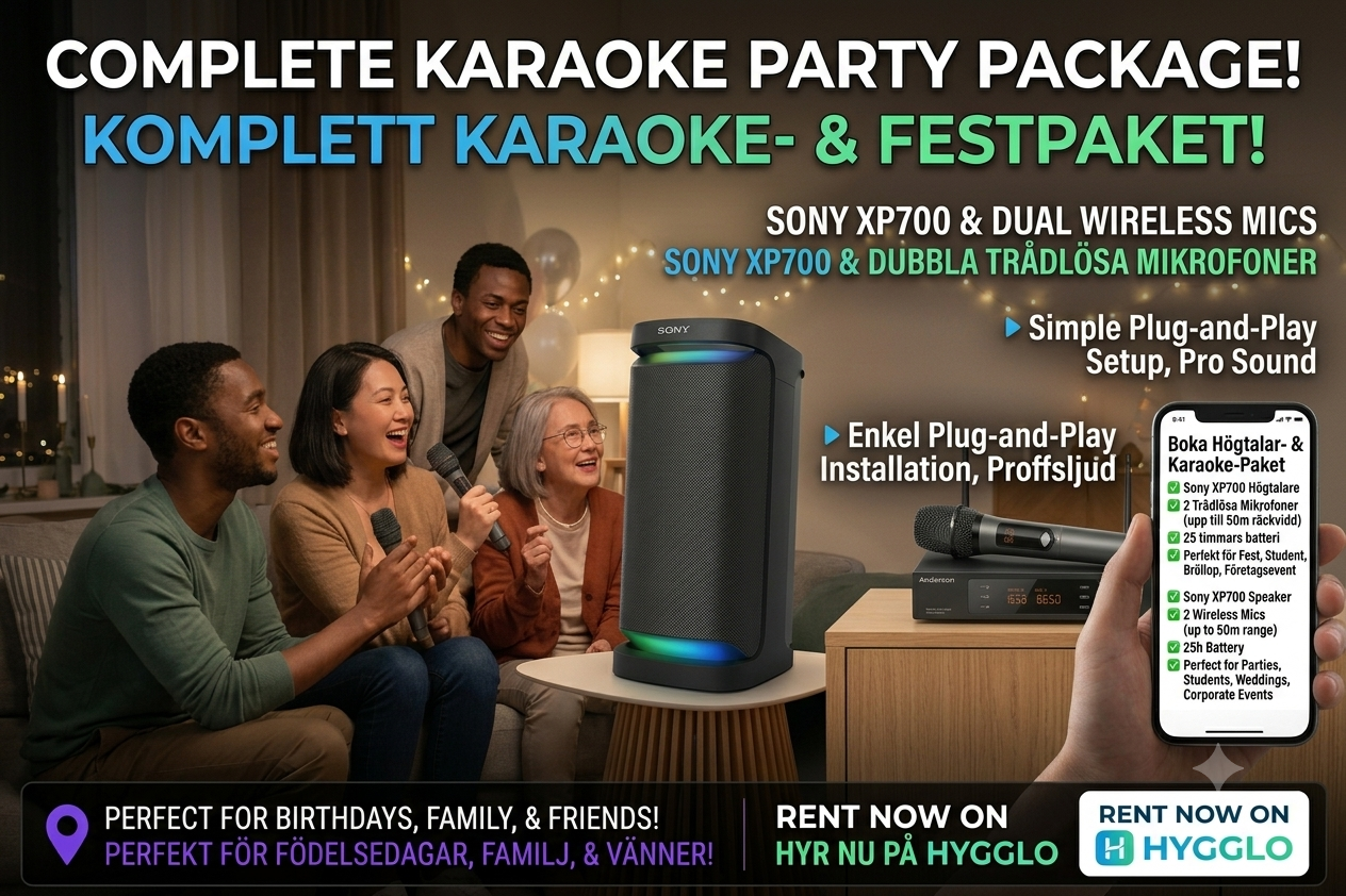 Komplett party- & karaoke system – sony xp700 + 2 trådlösa mikrofoner