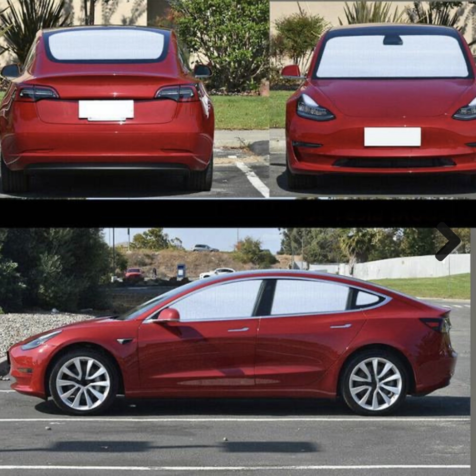 Komplett solskjermingsett til tesla model 3