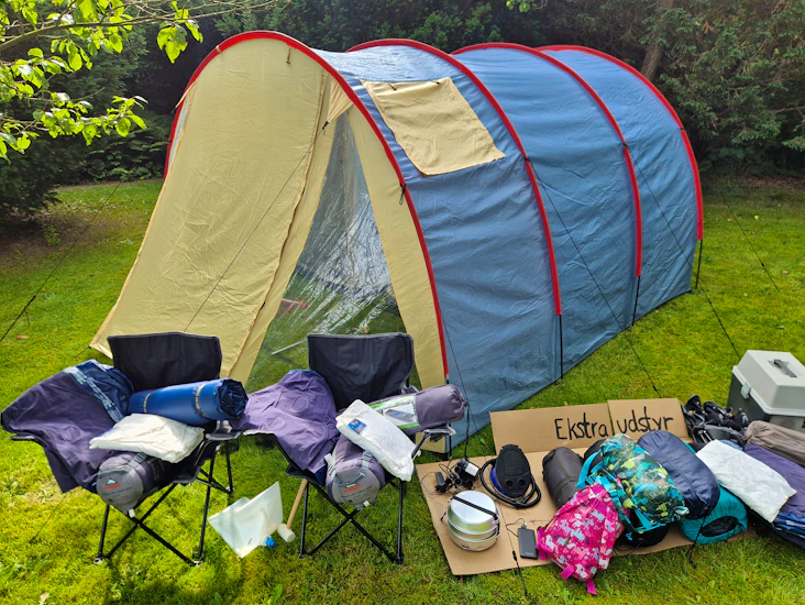 Campingpakke m. 5 pers. telt