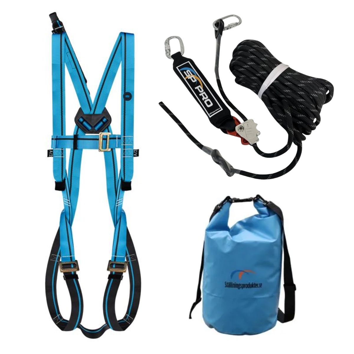 Fallskyddspaket med extra lång lina 30m