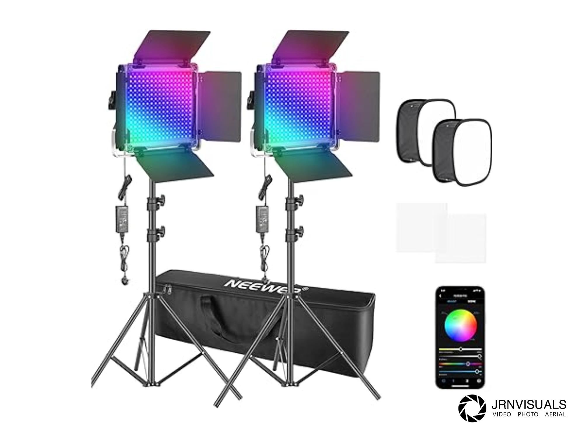 Rgb led video light kit