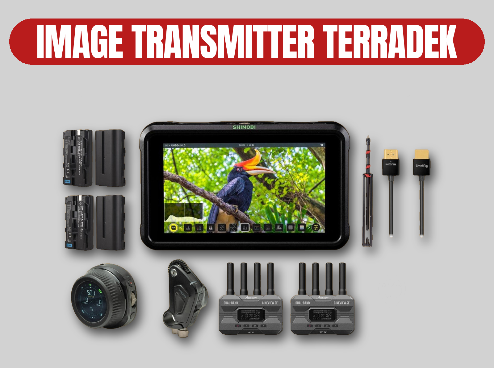 Focus puller kit: 4k monitor, wireless image transmitter, follow focus | accsoon, tilta, terradek