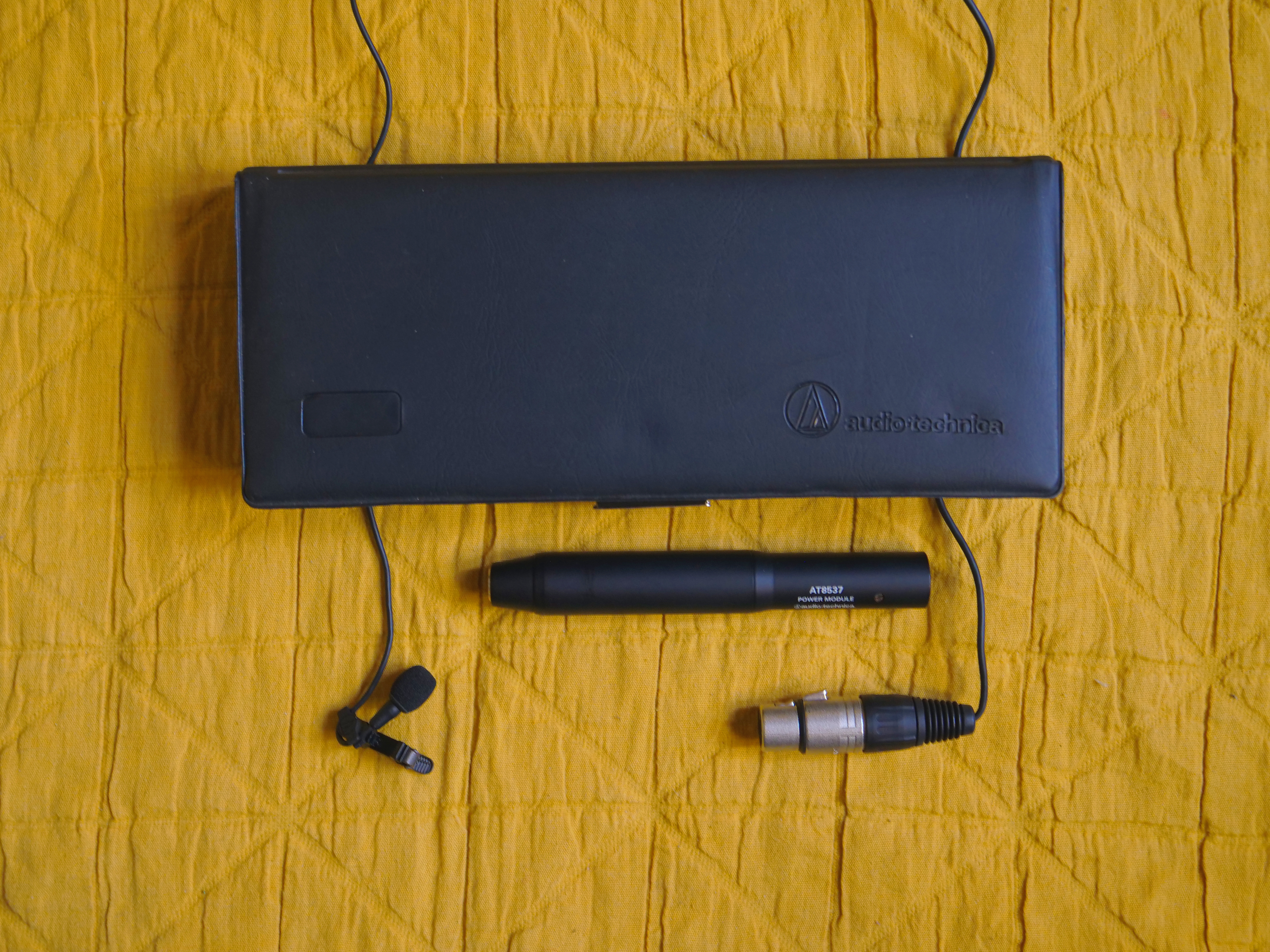 Wired lapel mic (lavalier or lav mic) audio-technica at899 with at8537 power supply