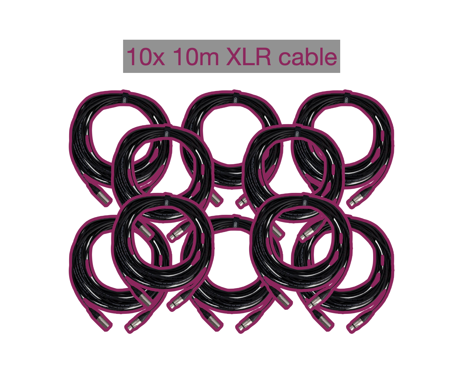 10x 10m xlr cables for audio