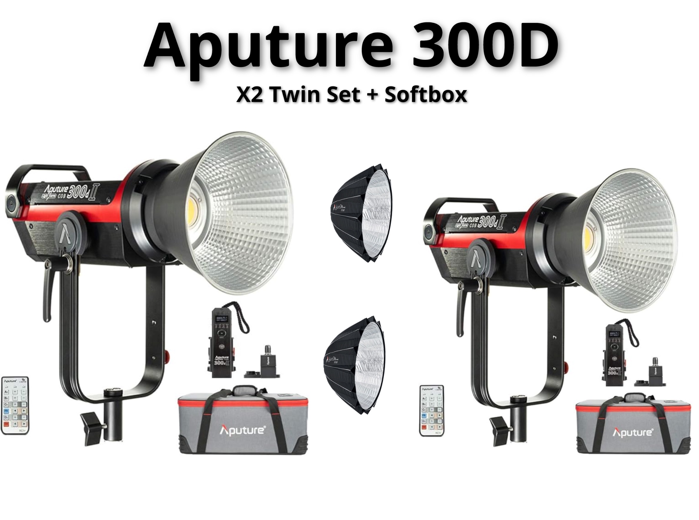Aputure 300d ii two-light bundle + softbox 
