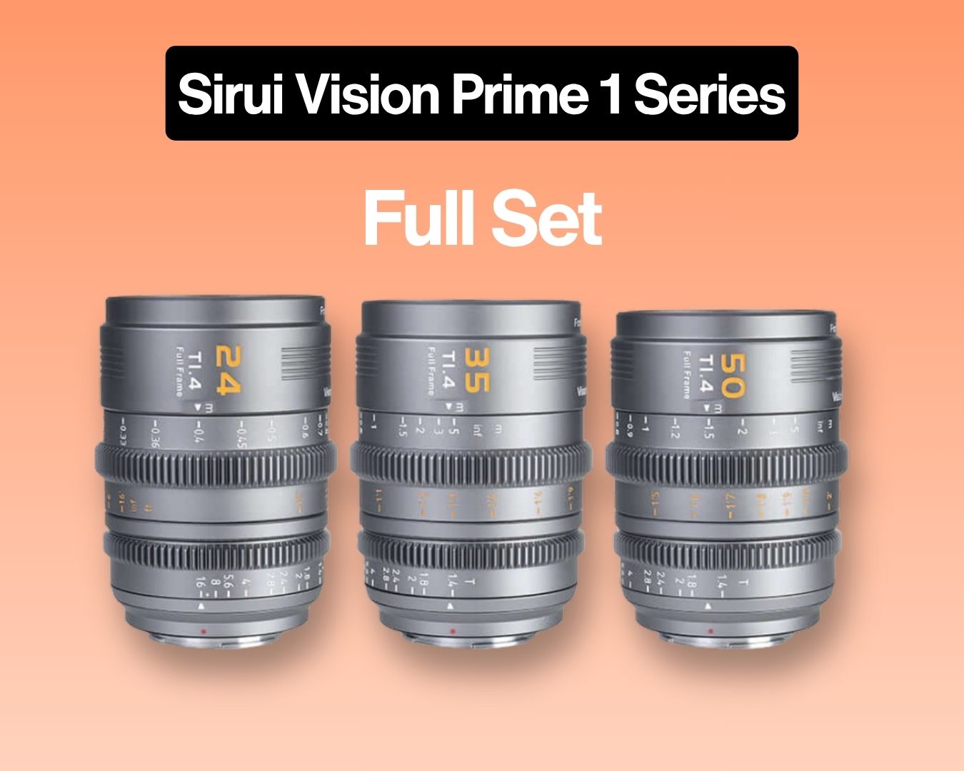 Sirui vision prime 24/35/50mm t1.4 full-frame cine lens