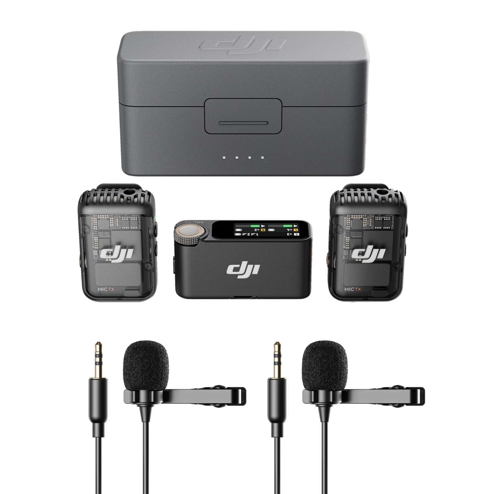 Dji mic 2 wireless lavalier kit (2 tx / 1 rx + charging case)