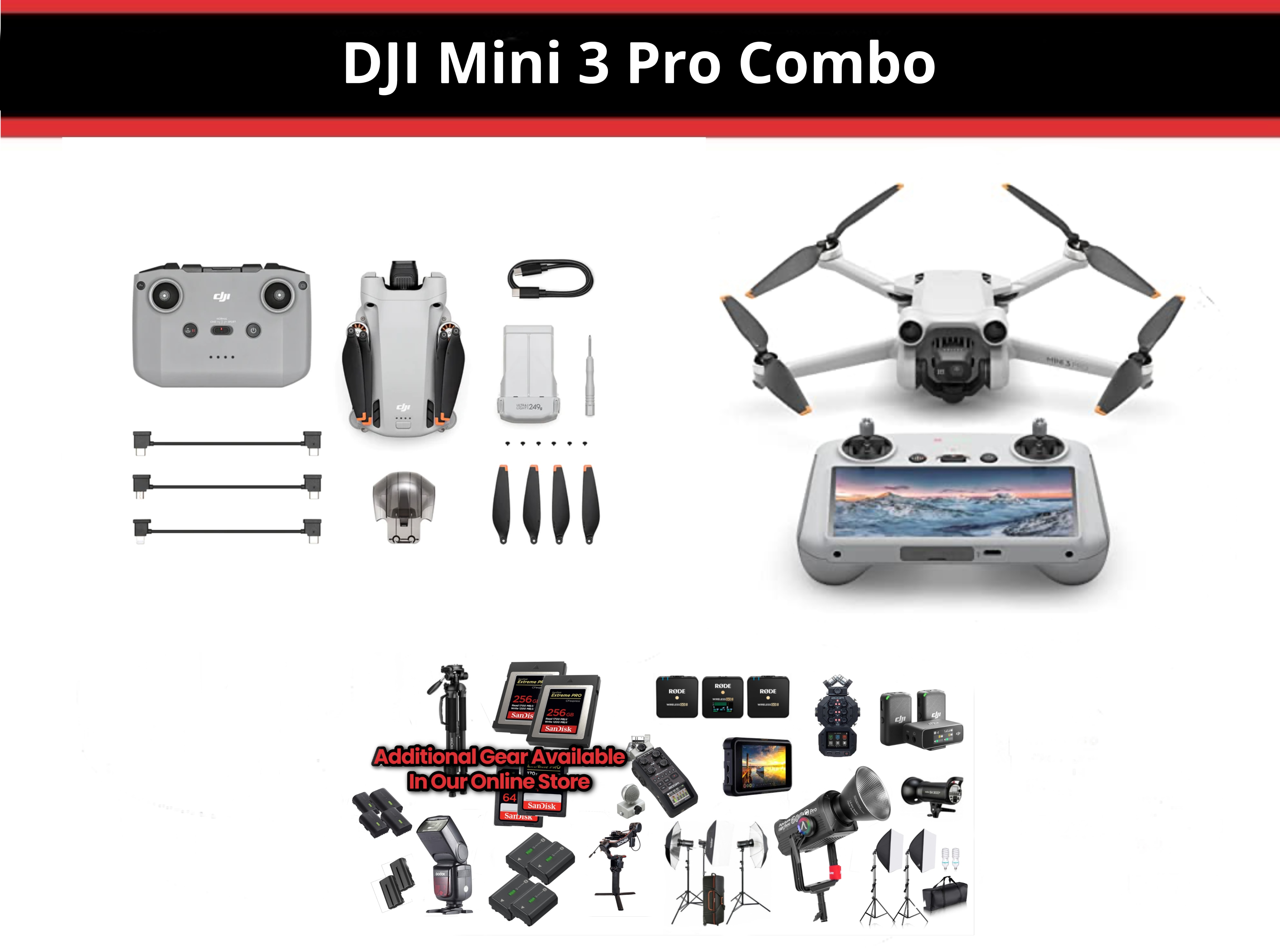 Dji mini 3 drone fly more combo (delivery)