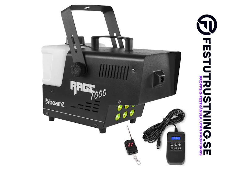 Hyr beamz rage 1000 – kraftfull rökmaskin med trådlös fjärrkontroll
