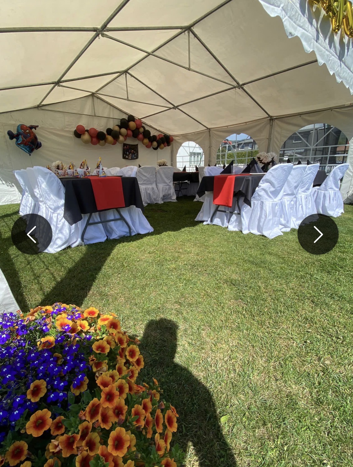 Pop-up telt, partytelt, pa-anlegg, stoler, bord, varmer, grill, etc 