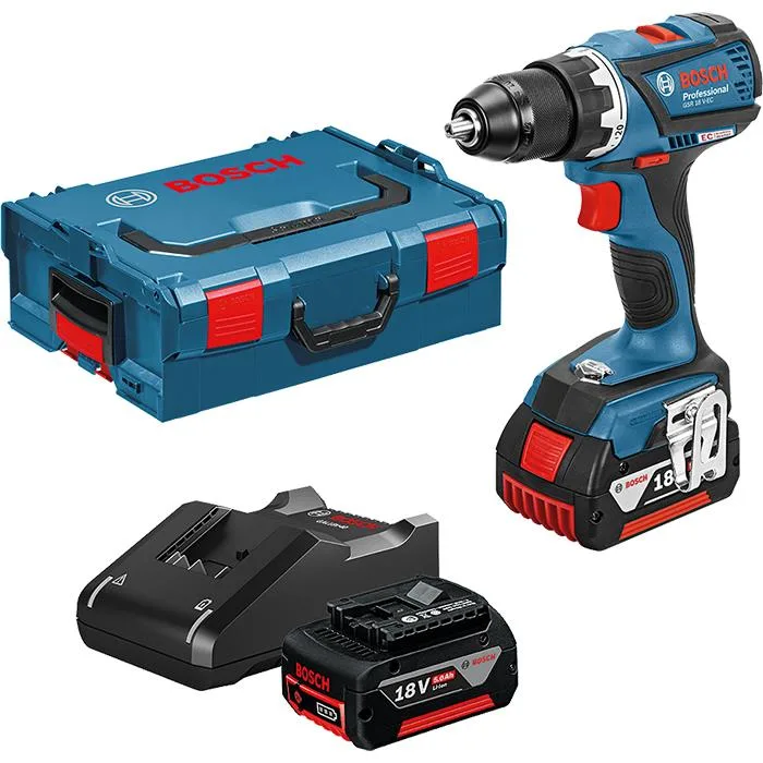 Bosch 18v bor- og skrumaskin gsr 18 v-ec i l-boxx 136 med 2 x batteri & lader