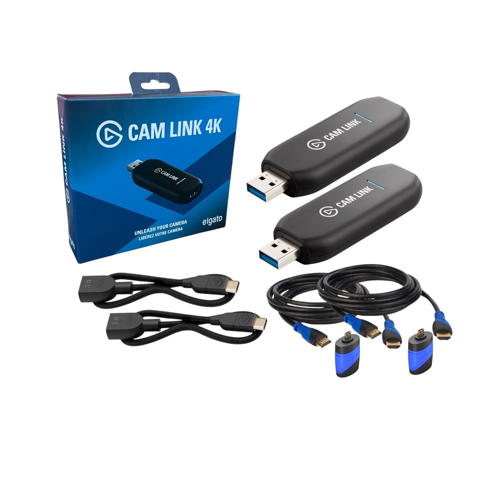 2x elgato cam link 4k usb video  camera capture card live streaming/recording  hdmi usb c atem 