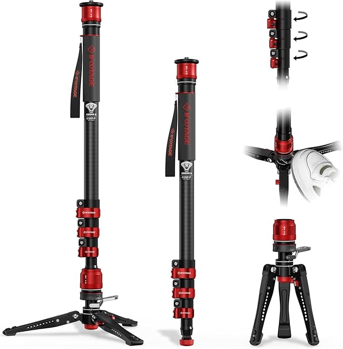 Footage monopod carbon fiber – professional fluid head support